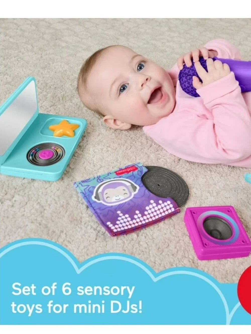 Fisher-Price Purple Kids Microphone and DJ Toy Set